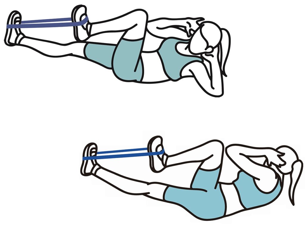 reverse crunch with resistance band