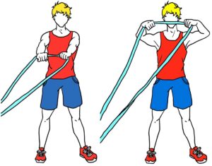 Face Pull back exercise with resistance band