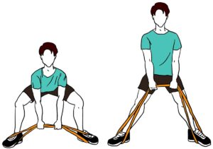 Deadlift exercise with resistance loop band