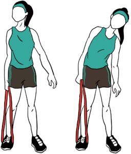 Resistance bands for stretching: side bend