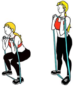 Resistance loop band exercises: squats