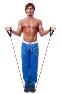 Resistance band chest workout