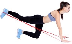 Exercise for legs using resistance band