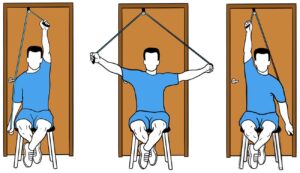 Rotator cuff exercises with pulley