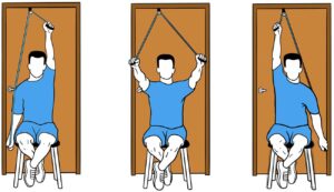 Shoulder pulley exercise for rotator cuff